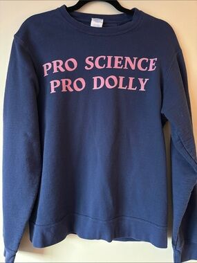 Navy Sweatshirt with Pink 'Pro Science Pro Dolly' Graphic